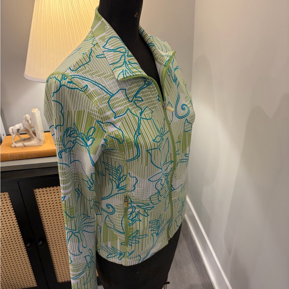 Lucy Hawaiian Print Sun Protection Zip-Up Athletic Jacket Size Small Running - Picture 7 of 16